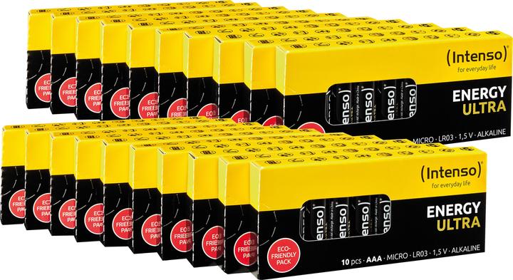 Produktbild Intenso Micro-Batterie-Set Energy Ultra, AAA LR03, 200 Stück (200 Stk., AAA / LR03 / Micro / R03 / AM4 / MN2400 / KR03)