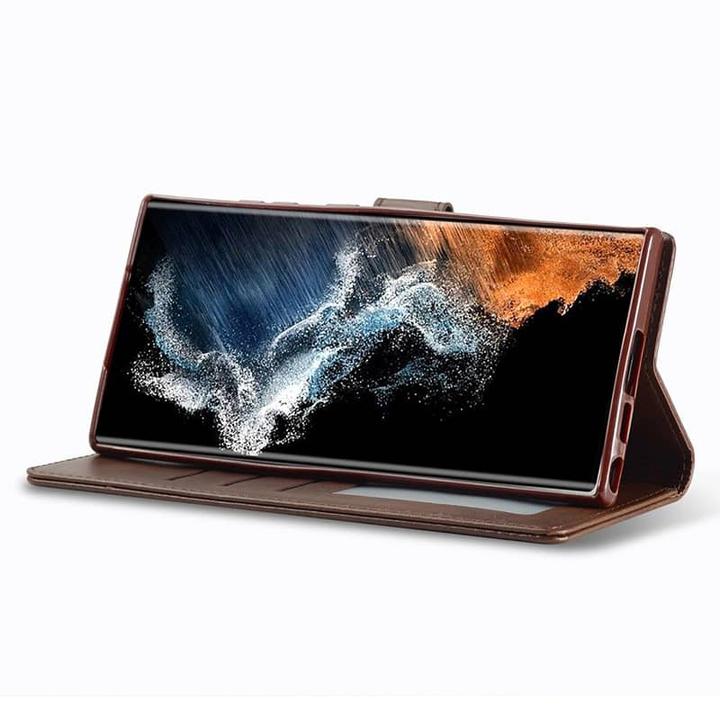 Image du produit LC.Imeeke Samsung S21 Ultra - Etui portefeuille avec 3 emplacements pour cartes & fermeture magnétique, marron (Samsung Galaxy S21 Ultra)