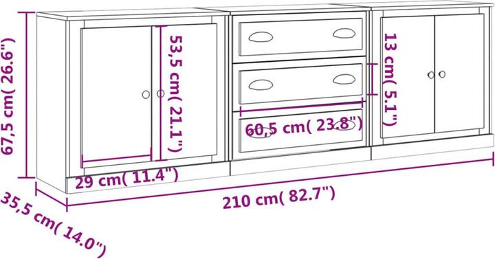 Image du produit vidaXL Sideboard (210 x 35.50 x 67.50 cm)