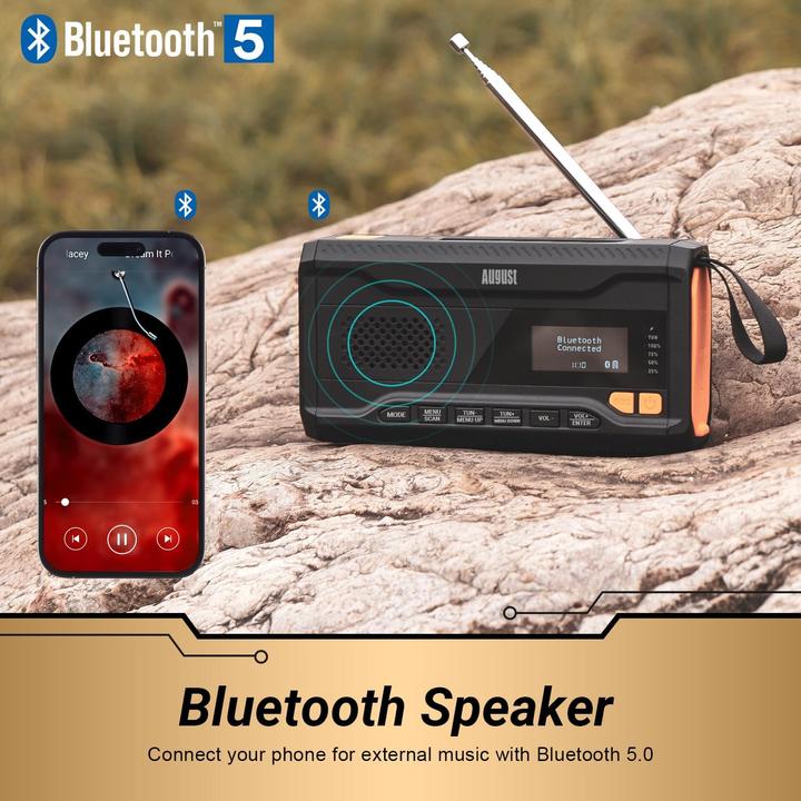 Produktbild August Kurbelradio MB290B (FM, DAB+, Bluetooth)