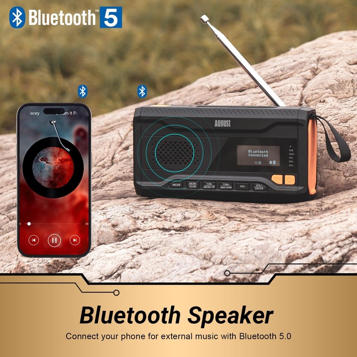 Immagine prodotto August Kurbelradio MB290B (FM, DAB, Bluetooth)
