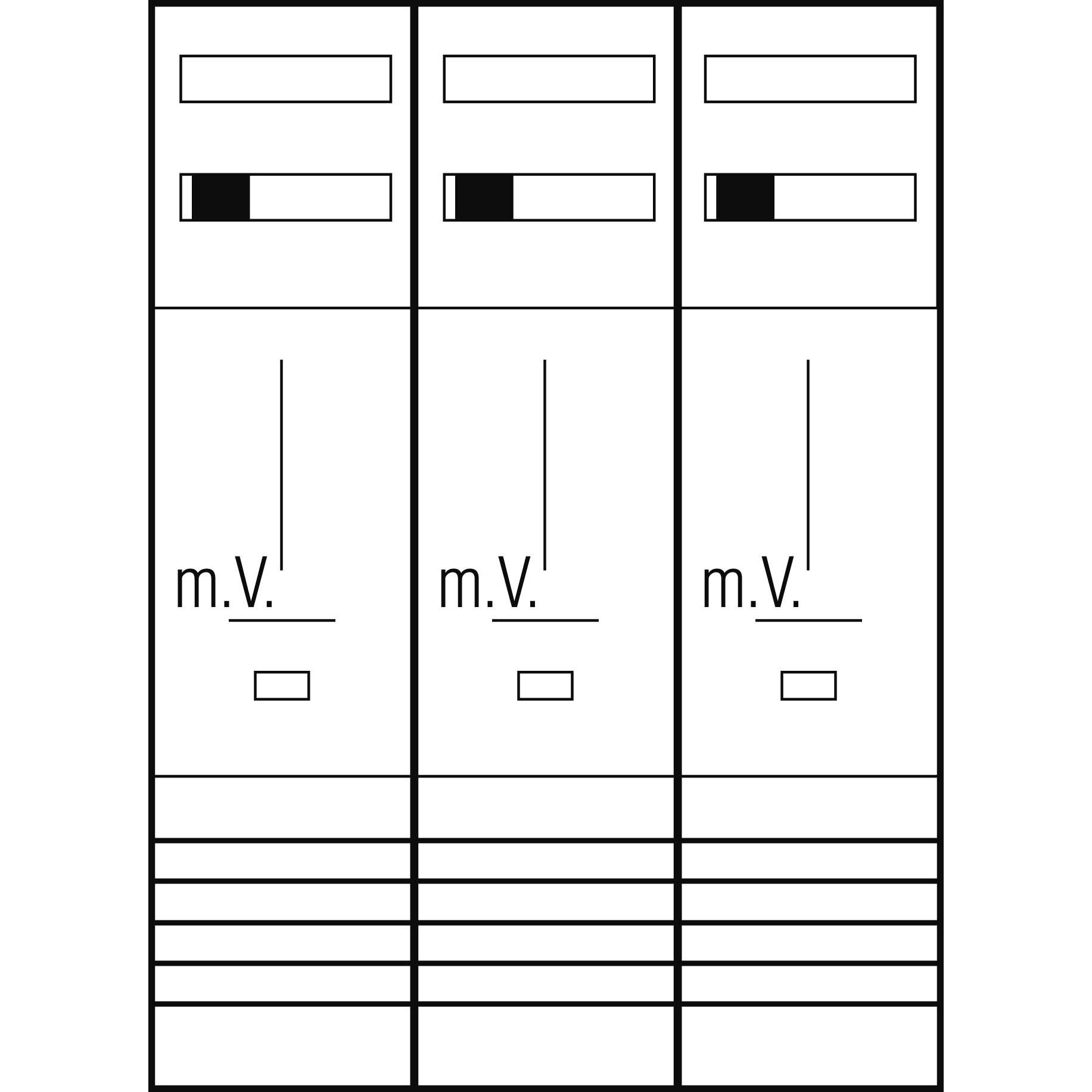 ABN, Verteilerschrank Zubehör, Z37730 Zählerplatz 3Pkt 3Z m. Klemmstein