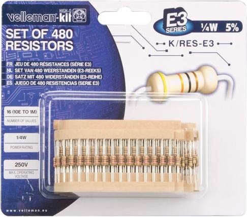 Produktbild Velleman Satz Mit 480 Widerständen (E3-Serie)