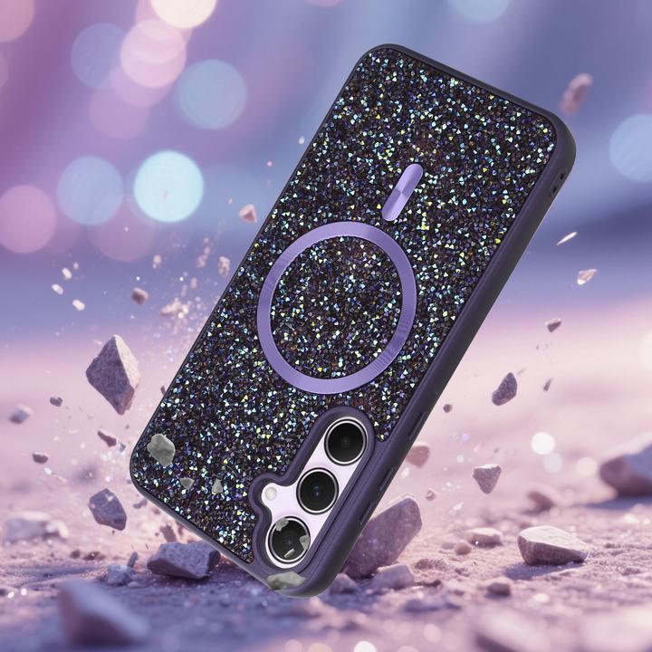 Produktbild Cadorabo Samsung Galaxy A55 5G Hülle kompatibel mit MagSafe Glitzer Case (Samsung Galaxy A55)