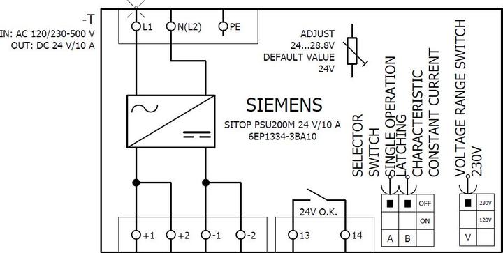 Produktbild Siemens SITOP DIN Rail Power Supply, 24Vdc, 10A