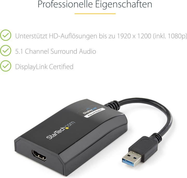 Actual product image StarTech USB 3.0 To HDMI Video Adapter (HDMI, 9 cm)