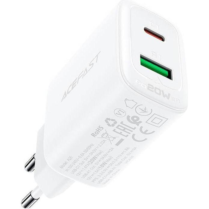 Thumbnail - Acefast A25 (20 W), USB Ladegerät, Weiss