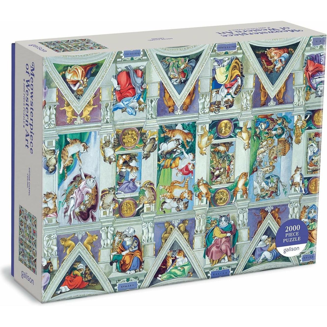 Abrams & Chronicle 69726 - Sistine Chapel Ceiling Meowsterpiece of Western Art - Puzzle, 2000 Teile (2000 Teile)