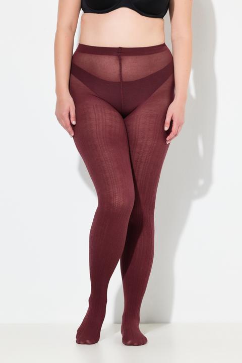 Produktbild Ulla Popken Strick-Strumpfhose, modisches Zopfmuster, warm