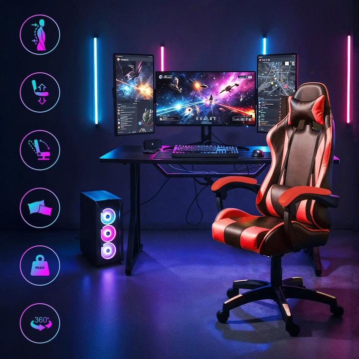 Actual product image Extralink Gaming chair | office rotating bucket black and red G-522