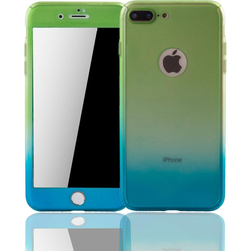 König Design Schutz Handy Hülle für Apple iPhone 7 Full Case Cover Displayschutz Bumper Blau (Apple iPhone 7), Smartphon...