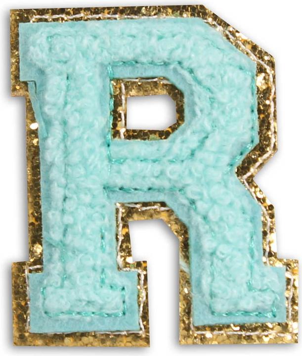 Actual product image PhoneLook Autocollant sticker pour téléphone/tablette/ordinateur brodé en 3D turquoise Lettre R