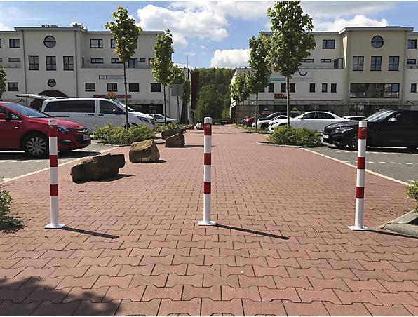 Produktbild kaiserkraft Absperrpfosten, Ø 60 mm, weiß / rot