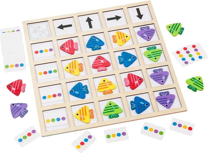 Activity Board Giochi da tavolo educativi in legno per bambini giochi di direzione battaglia di colori per bambini