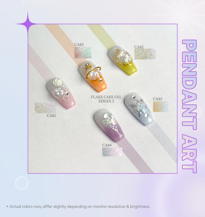Image du produit Mithmillo Flake Cakegel (series 2) Glitter (5 colors) CA81-85 (Ongles artificiels)