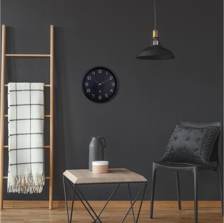 Produktbild Nextime Wanduhr Eco Ø 30 cm, Schwarz, Form: Rund (30 cm)