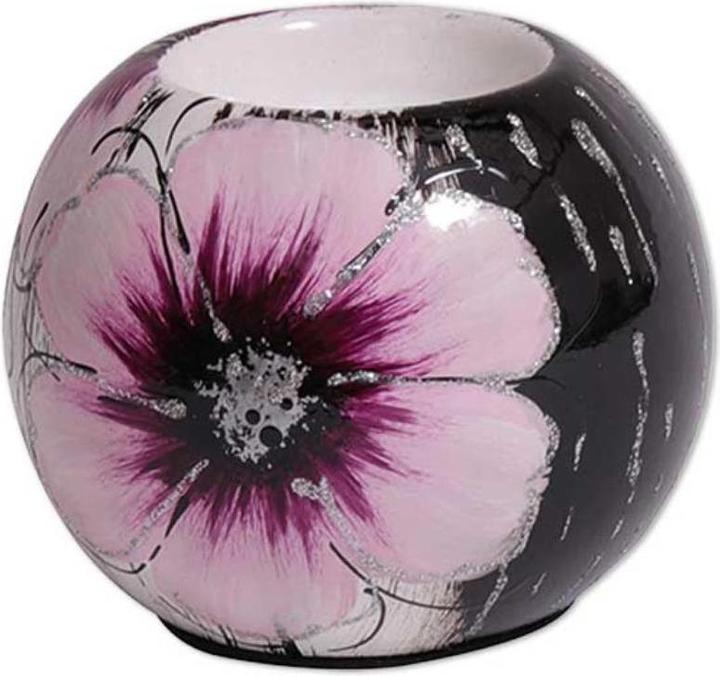 Seyko Geschenke 550386 - Teelichthalter aus Keramik "Blume", 7cm