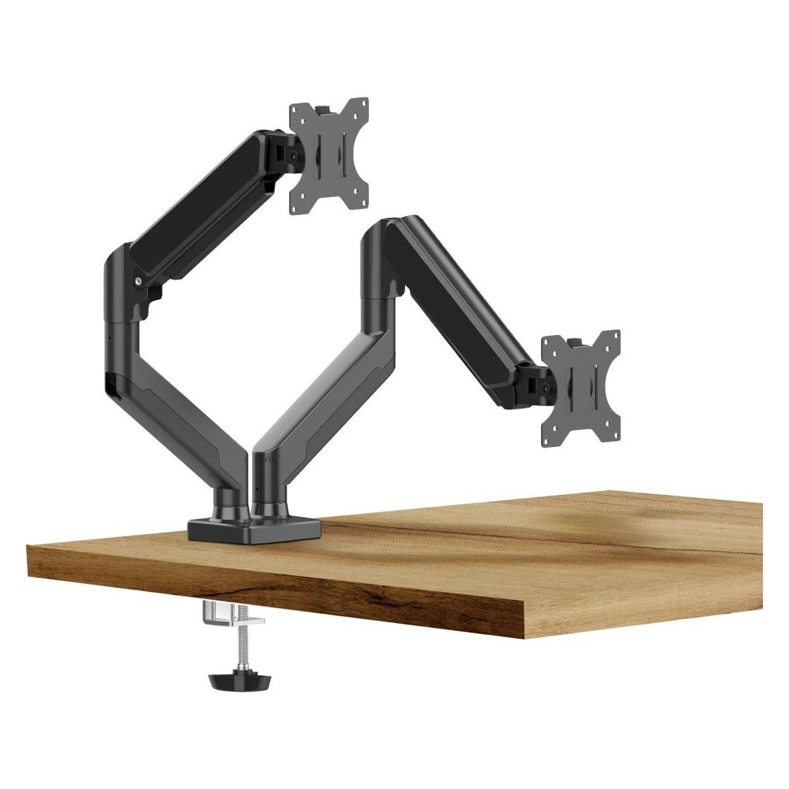 Delight Doppelte Lcd-Halterung – Hebel, Teleskopisch – Kann An Einer Tischplatte Befestigt Werden (Tisch, 32"), Monitor Halterung