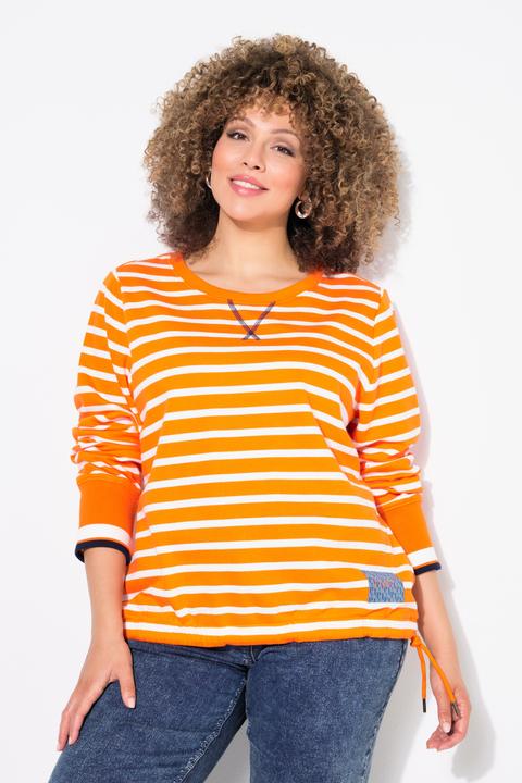 Produktbild Ulla Popken Sweatshirt, Ringel, Tunnelzug, Rundhals, Langarm (58)