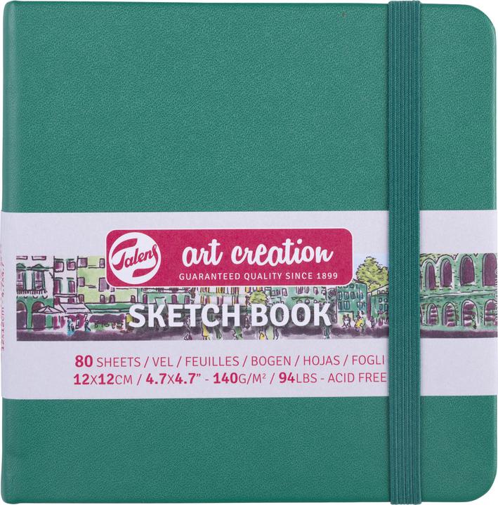 Talens Malbuch 12 x 12 cm Waldgrün (12 x 12 cm, Plain, Hardcover)
