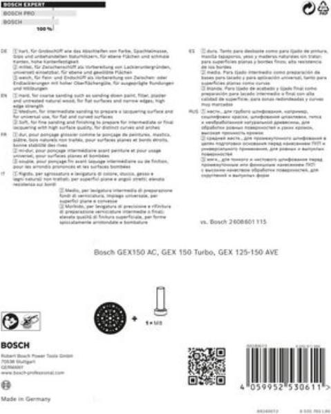 Produktbild Bosch Professional Zubehör EXPERT Multihole Stützteller für Bosch, 150 mm, hart (Grob)