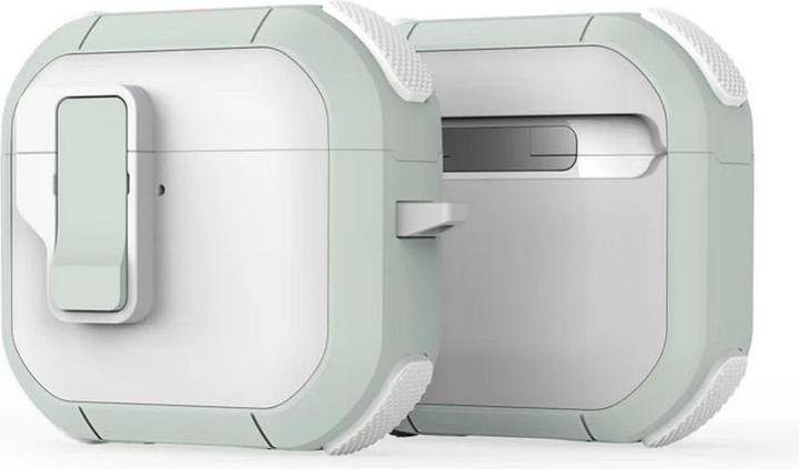 Produktbild Dux Ducis Headphone case - AirPods 4 PECP Series PC+TPU Cover with Hook White Green (Ladecase Hülle)