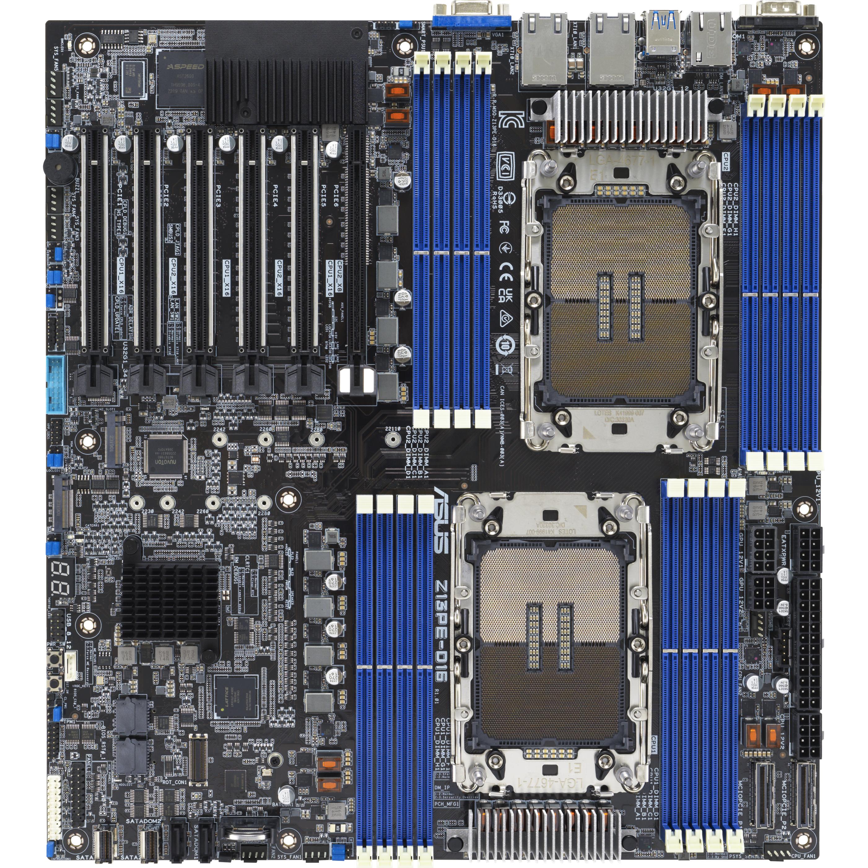 ASUS Z13PE-D16/ASMB11 E-ATX 2x LGA 4677 DDR5 2x10G (LGA 4677, E-ATX), Mainboard