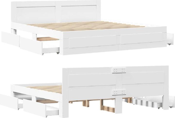 Actual product image VidaXL Bed frame with headboard (180 x 200 cm)