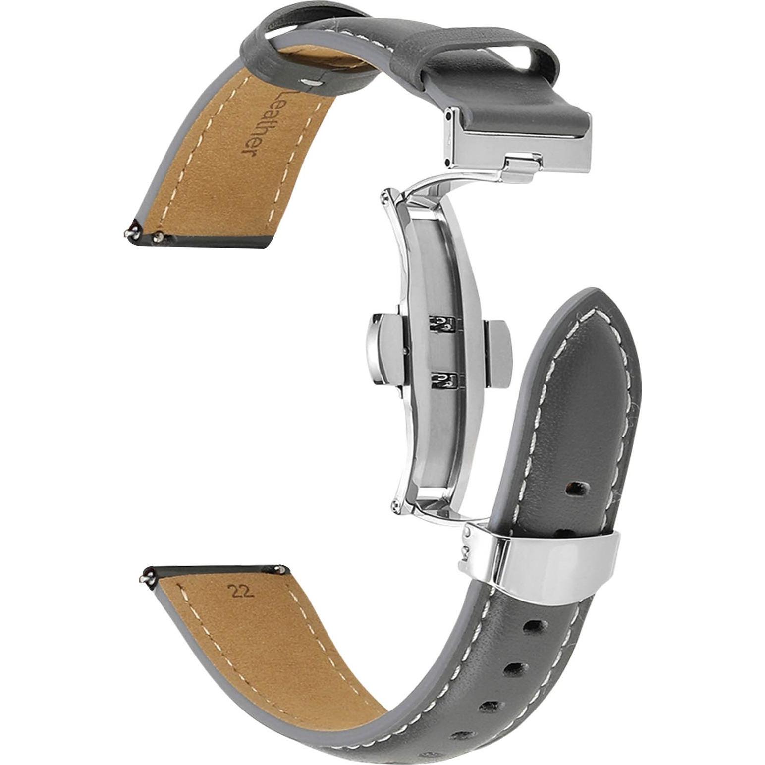 Thumbnail - Avizar Ersatzarmband (22 mm, Leder, 4, 5 Pro), Uhrenarmband, Grau