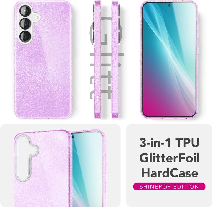 Actual product image Nalia ShinePop - Stabile Glänzende Glitzer Hülle - Glamour Glitter Cover (Samsung Galaxy S25)