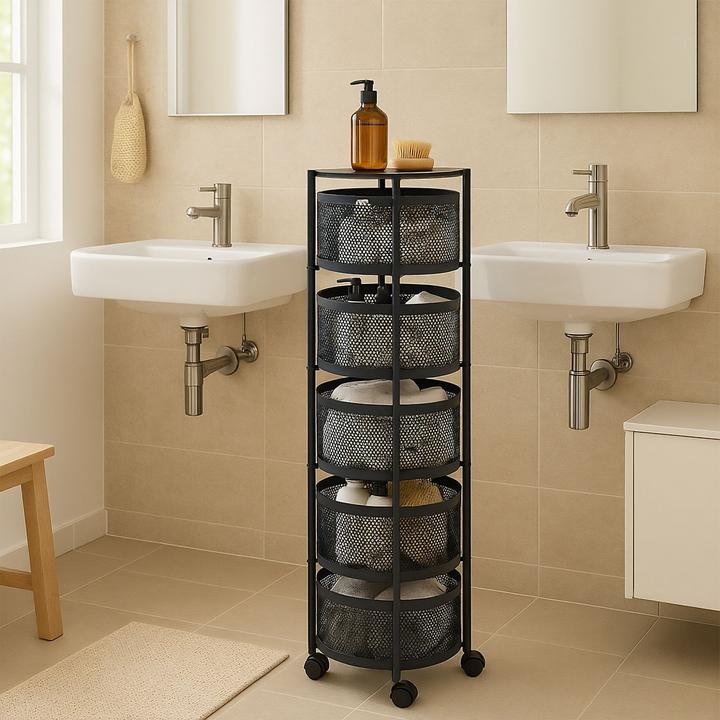 Produktbild Relaxdays Küchenwagen mit drehbaren Fächern