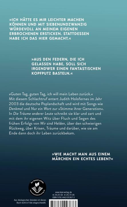 Produktbild Die Träume anderer Leute (Deutsch, Judith Holofernes, 2022)