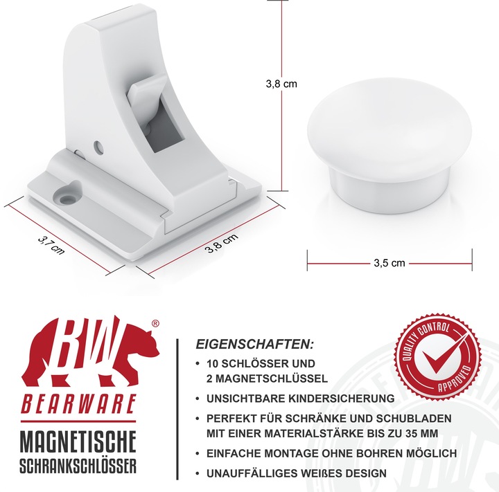 Produktbild Bearware 10x Babysicherung Schrankschloss Set