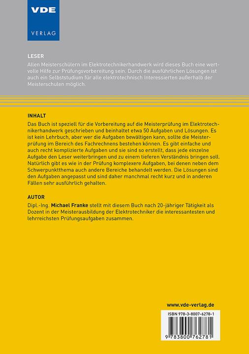 Produktbild Franke:Meisterprüfung Elektrotechnik (Deutsch, Michael Franke, 2025)