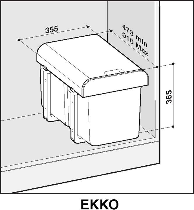 Image du produit Quellmalz Collecteur de déchets encastré (32 l)
