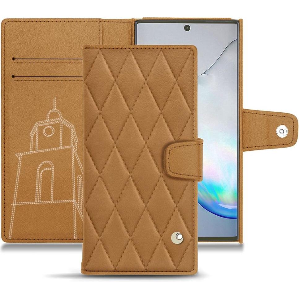 Noreve Lederschutzhülle Wallet (Samsung Galaxy Note 10+), Smartphone Hülle, Braun