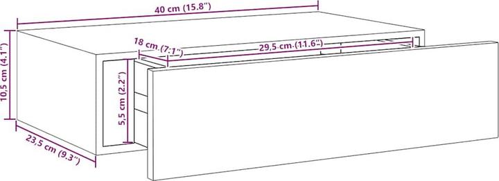Immagine prodotto vidaXL Rourke (40 x 23.50 x 10 cm)