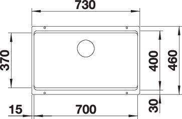 Actual product image Blanco Etagon 700-U (Undermount sink, 46 cm, 73 cm)