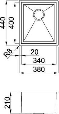 Immagine prodotto Elleci Square 340 Acciaio inossidabile (44 cm, 38 cm)
