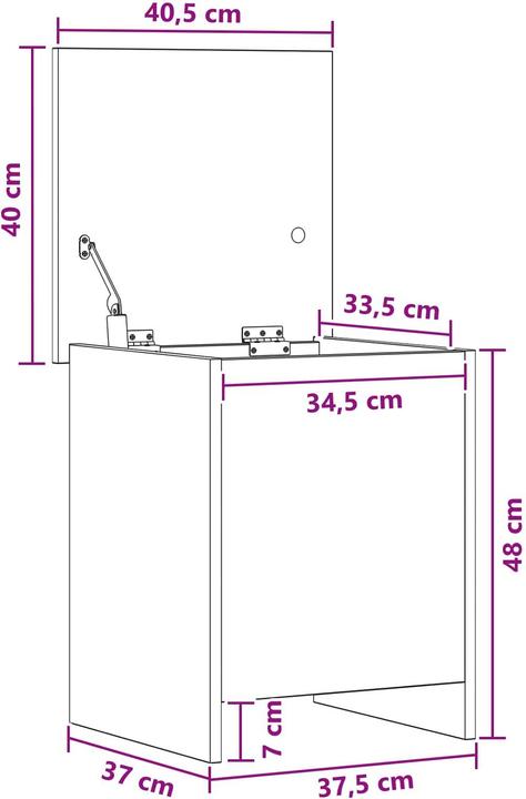 Produktbild vidaXL Aufbewahrungstruhe (40 cm, 1x)