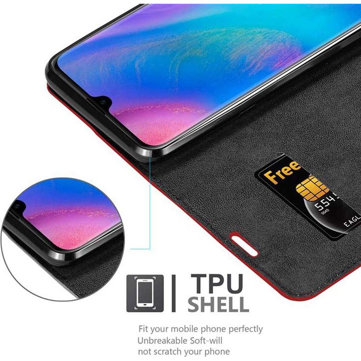 Thumbnail - Cadorabo Book Invisible Magnet Cover (Huawei P30 Pro), Smartphone Hülle, Rot