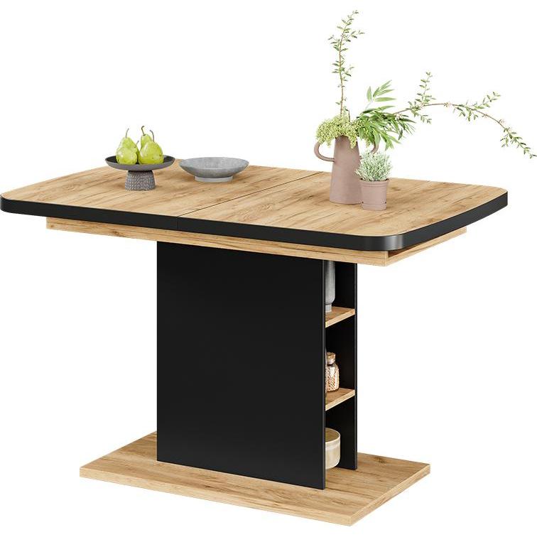 Vicco Esstisch Fenaro 120x80cm Ausziehbar - Schwarz/Goldkraft Eiche Esszimmertisch