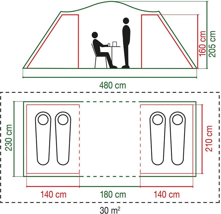 Productafbeelding Coleman Sparrenvallen 4 (Tunnel tent, 14.40 kg, 4 personen)