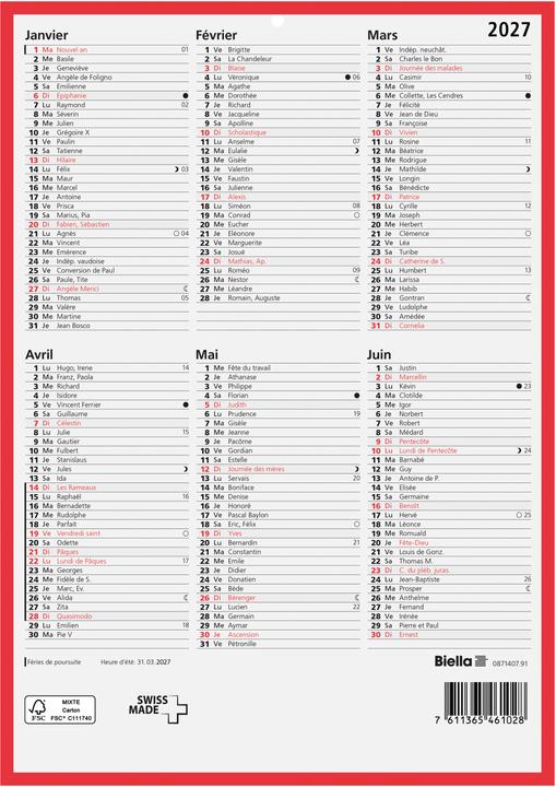 Nährwerte und Zutaten Biella Tafelkalender (A4)