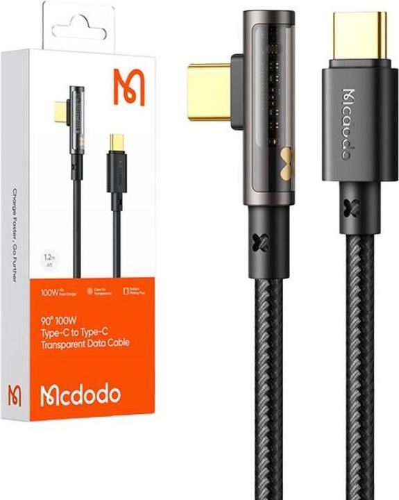 Immagine prodotto Mcdodo CA-3400 Cavo da USB a USB-C Prism a 90 gradi, 100W, 1,2 m (nero) (1.20 m, 100 W)
