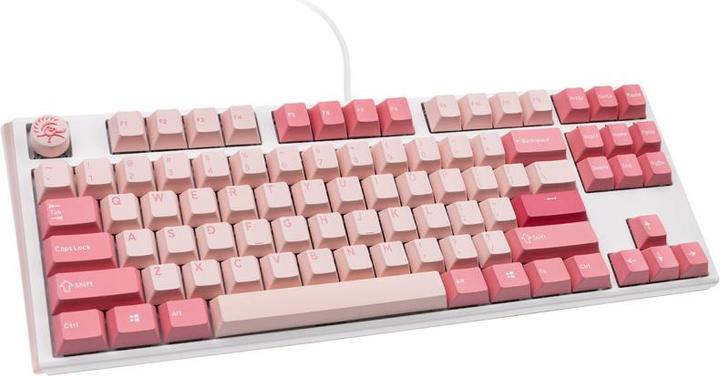 Actual product image Ducky One 3 Gossamer TKL Pink Gaming Keyboard - MX-Blue (US) (US, Cable)