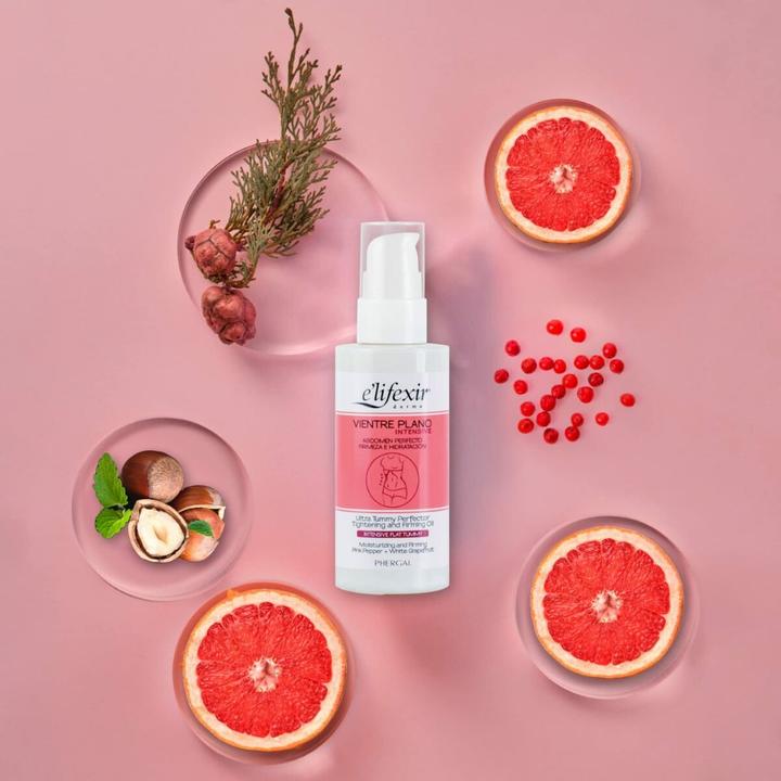 Actual product image E'lifexir Elifexir Intensive Flat Stomach Oil with Pink Pepper and White Grapefruit 100ml (Body oil, 100 ml)