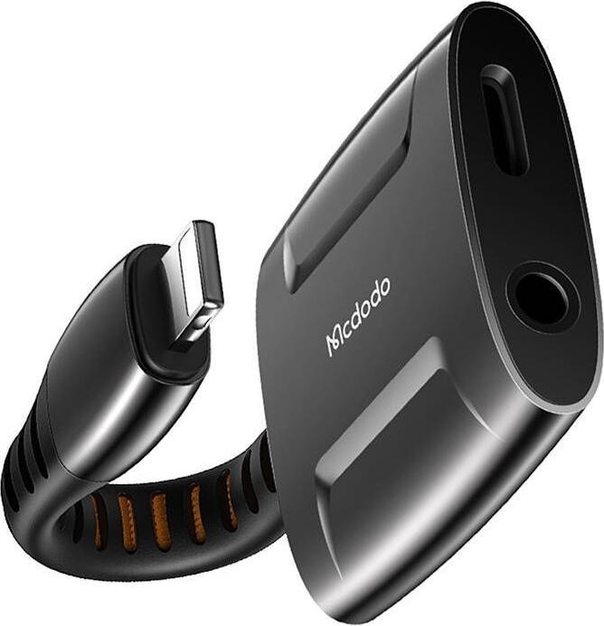 Maono Adapter Lightning naar Lightning + AUX 3,5 mm mini-jack, Mcdodo CA-6340 (zwart) (Bliksem, 3,5 mm aansluiting)