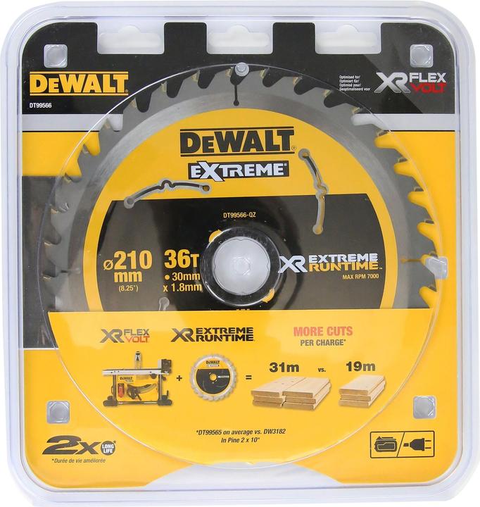 Actual product image DeWalt Xtreme Runtime 210mm x 30mm 36T CSB