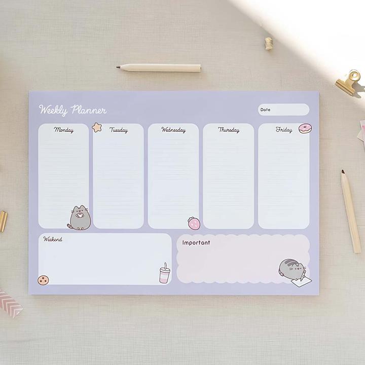 Image du produit Pusheen - Agenda hebdomadaire de la collection Moments, 54 pages A4 (29 x 21 cm)